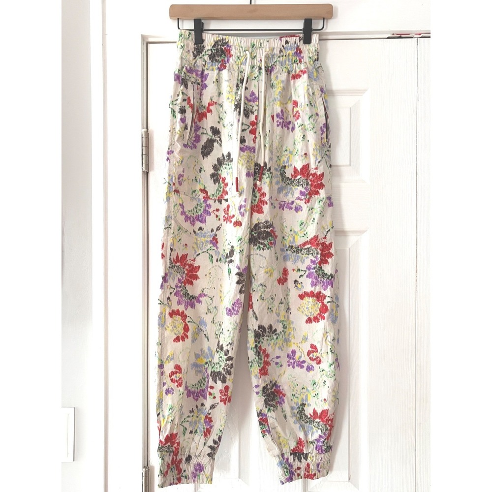 Maria Cher Altea Eva Pant Mix2 Floral Ikat Organic Cotton Joggers Small‎ NWT